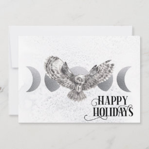 Cartes Pour Fêtes Annuelles Hivernal Chouette Joyeuses Fêtes de Noël