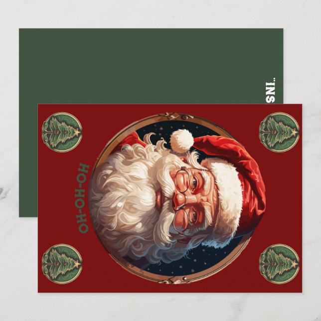 Cartes Pour Fêtes Annuelles Ho Ho Happy (Devant / Derrière)