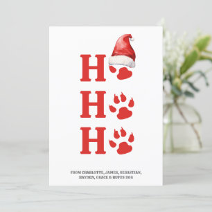 Cartes Pour Fêtes Annuelles Ho Ho Ho Christmas Chien Paw Personnalisé