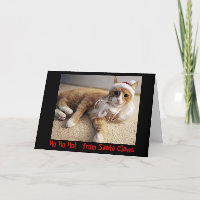 Cartes Pour Fêtes Annuelles Ho Ho Ho !   des griffes de Père Noël (Devant)