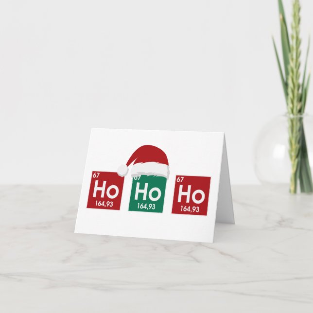 Cartes Pour Fêtes Annuelles Ho Ho Ho | Drôle Noël Chimie Humour Nerd (Devant)