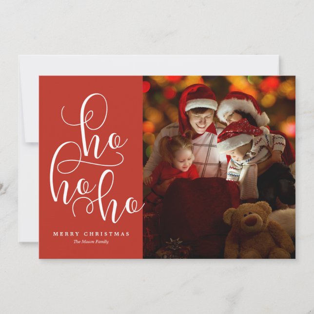 Cartes Pour Fêtes Annuelles Ho Ho Ho Holiday Photo (Devant)