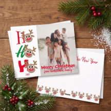 Ho Ho Ho Joyeux Noël Photo de Famille de Renne
