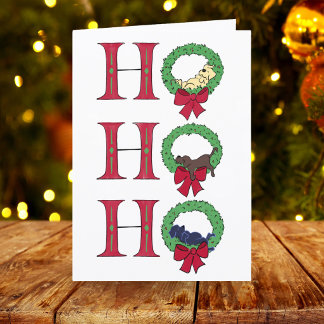 Cartes Pour Fêtes Annuelles Ho Ho Ho Mignons Chiots Labradors Endormis dans de