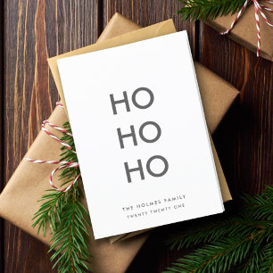 Cartes Pour Fêtes Annuelles Ho Ho Ho   Mini nettoyage simple Noël blanc