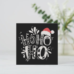 Cartes Pour Fêtes Annuelles HO HO HO Noël Famille Chapeau de Père Noël Fêtes