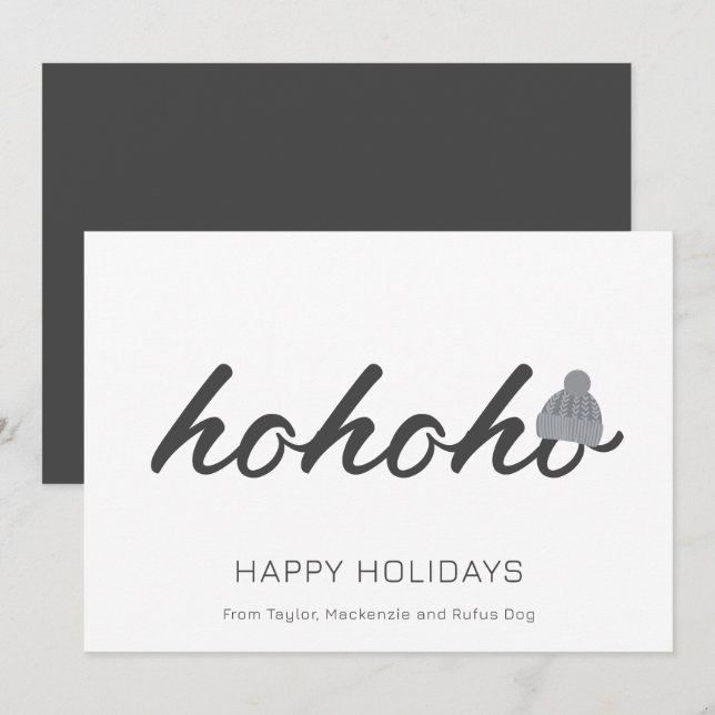 Cartes Pour Fêtes Annuelles Ho Ho Ho Noël personnalisé (Devant / Derrière)