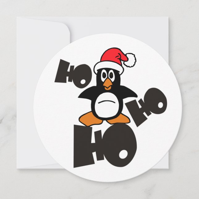Cartes Pour Fêtes Annuelles Ho Ho Ho - Penguin - joyeux noël + votre texte (Devant)