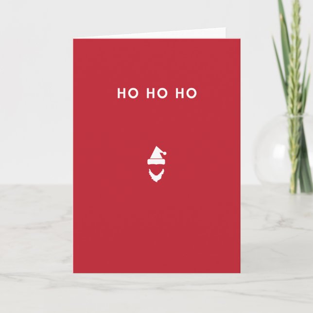 Cartes Pour Fêtes Annuelles Ho Ho Ho Père Noël en rouge (Devant)