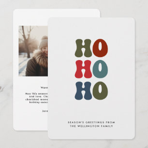 Cartes Pour Fêtes Annuelles Ho Ho Ho Typographie Rétro Photo