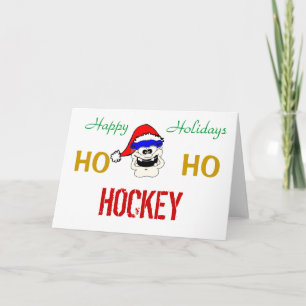 CARTES POUR FÊTES ANNUELLES HO, HO, HOCKEY