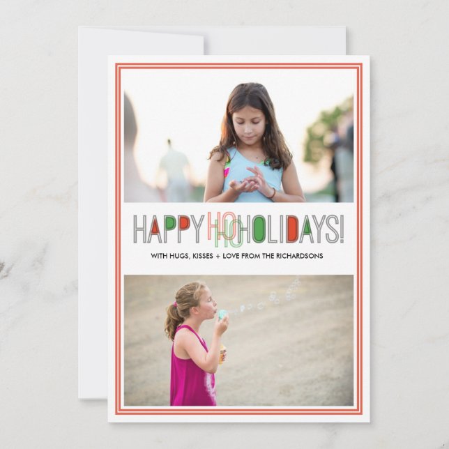 Cartes Pour Fêtes Annuelles Ho Ho Holidays x2 (Devant)