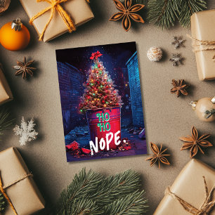 Cartes Pour Fêtes Annuelles Ho Ho Non Arbre de Noël grossier Poubelle Sarcasti
