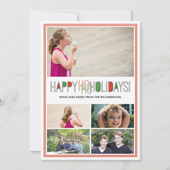 Cartes Pour Fêtes Annuelles Ho Holidays x5 (Devant)