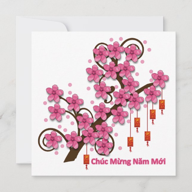 Cartes Pour Fêtes Annuelles Hoa Dao Bonne Année (Devant)