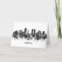 Hoboken New Jersey Skyline BW