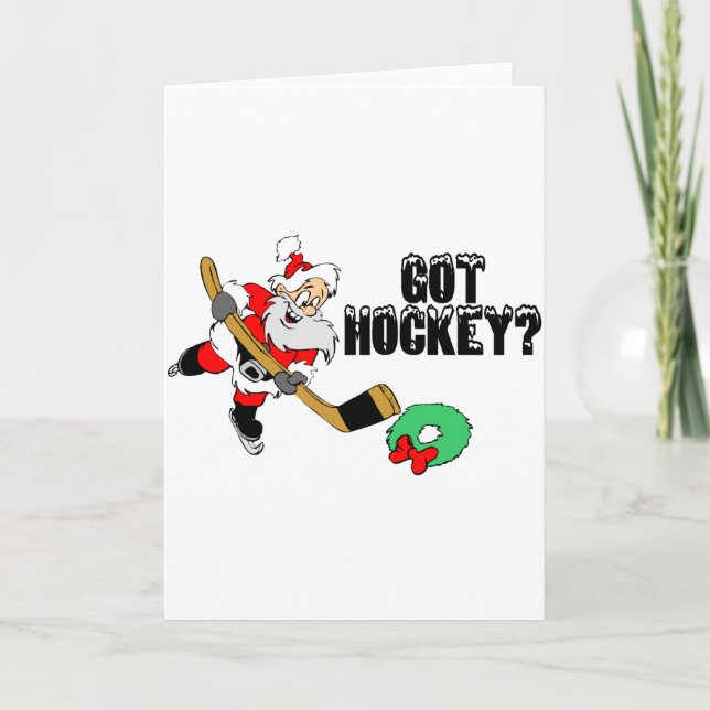 Cartes Pour Fêtes Annuelles Hockey obtenu ? (Devant)