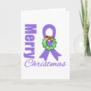 Cartes Pour Fêtes Annuelles Hodgkins Lymphoma Awareness Joyeux ruban de Noël