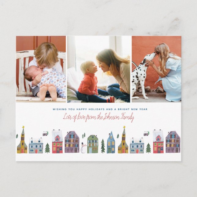 Cartes Pour Fêtes Annuelles Holiday , | 3 Photo Postcard (Devant)