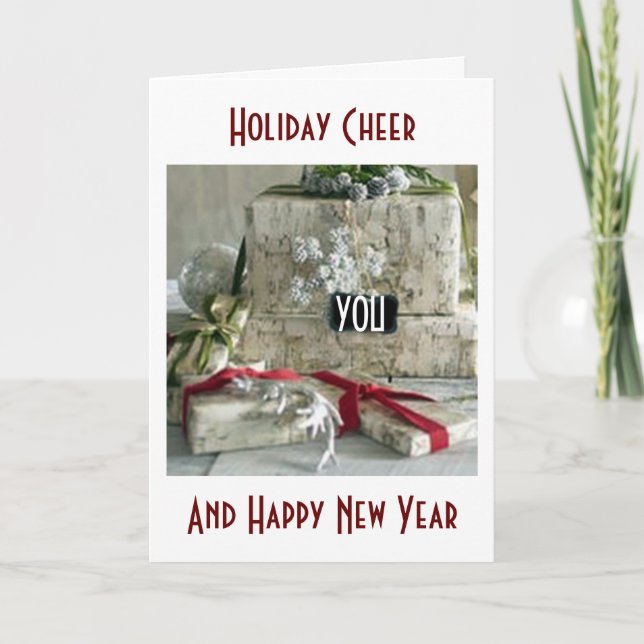 CARTES POUR FÊTES ANNUELLES HOLIDAY CHEER/HAPPY NEW YEAR-PRESENTS GALOUR (Devant)
