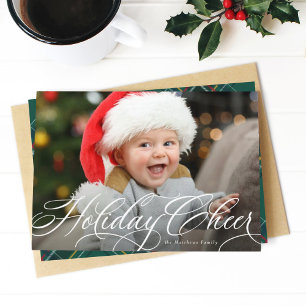 Cartes Pour Fêtes Annuelles Holiday cheer simple elegant photo Christmas card