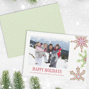 Cartes Pour Fêtes Annuelles Holiday Cute Snowflake Whimsical Colorful 1 Photo