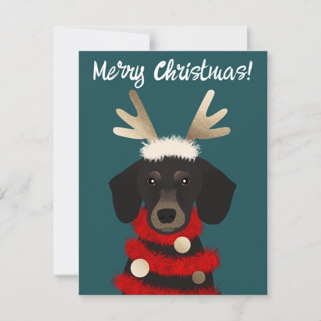 Cartes Pour Fêtes Annuelles Holiday Dachshund (Devant)
