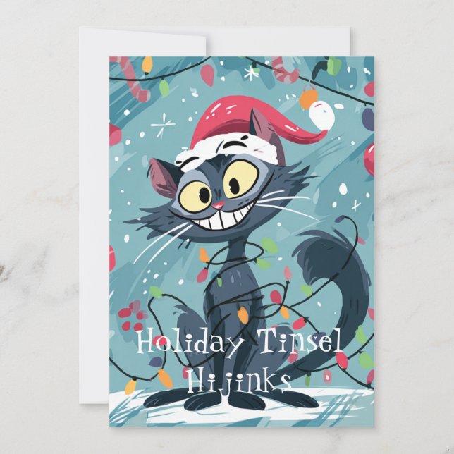 Cartes Pour Fêtes Annuelles Holiday Hijinks Cat Edition (Devant)