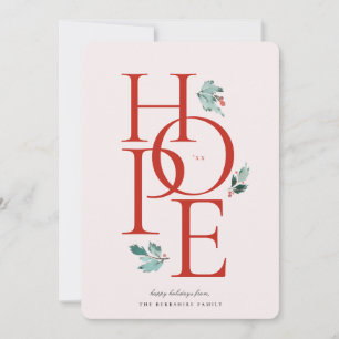 Cartes Pour Fêtes Annuelles Holiday Hope Moderne Botanique Berry Rouge