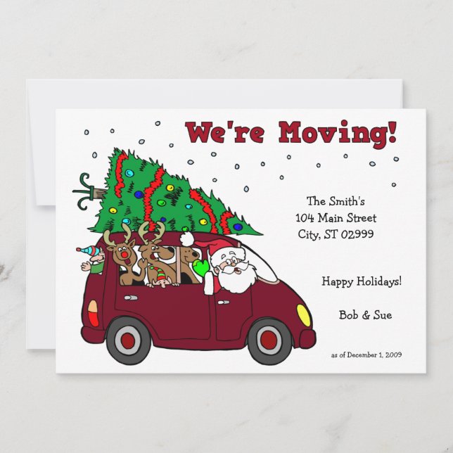 Cartes Pour Fêtes Annuelles Holiday Moving Announcement - 5x7 cards (Devant)