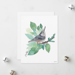 Cartes Pour Fêtes Annuelles Holiday Nuthatch Bird
