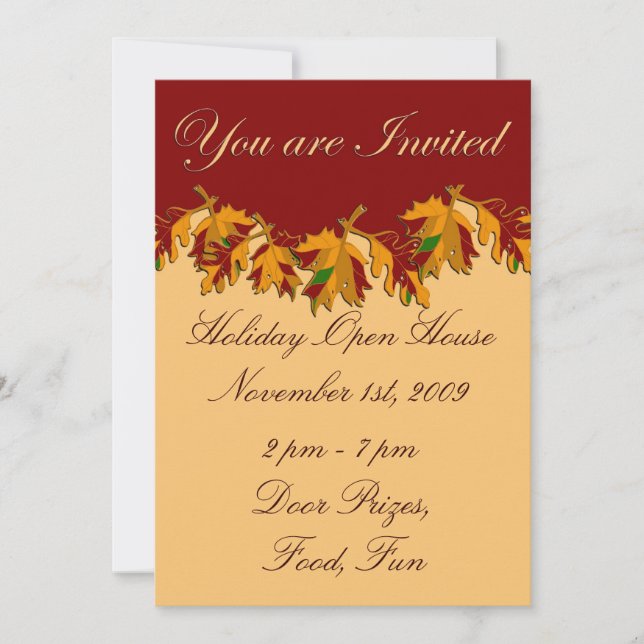 Cartes Pour Fêtes Annuelles Holiday Open House Novembre Thanksgiving (Devant)