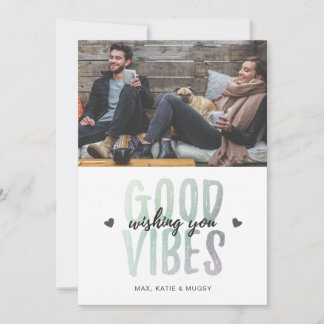 Cartes Pour Fêtes Annuelles Holiday Photo Card | GOOD VIBES