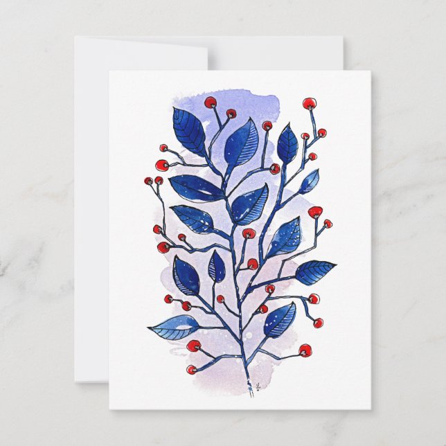 Cartes Pour Fêtes Annuelles Holiday Sprig (Devant)