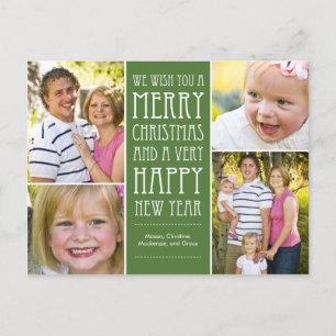 Cartes Pour Fêtes Annuelles Holiday Wishes Christmas Photo Card Postcard