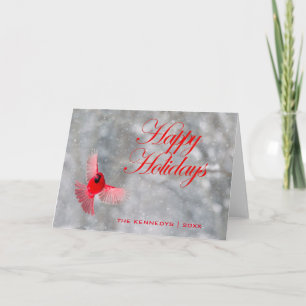Cartes Pour Fêtes Annuelles Holidays - Cardinal with Wings Spread in Flight