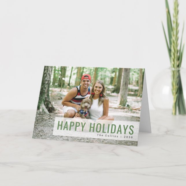 Cartes Pour Fêtes Annuelles Holidays | Fun Green Happy Dog Deux (Devant)
