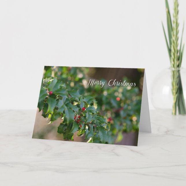 Cartes Pour Fêtes Annuelles Hollies pour Noël (Devant)