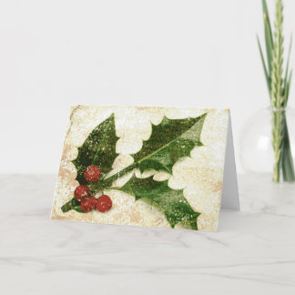 Cartes Pour Fêtes Annuelles Holly Avec Arrière - plan Patiné