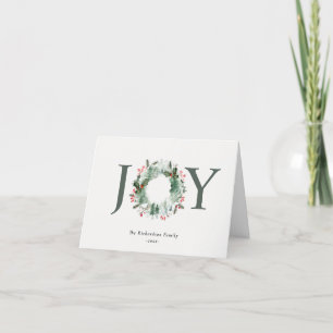 Cartes Pour Fêtes Annuelles Holly Baies Sapin Joie Couronne de Noël