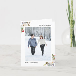 Cartes Pour Fêtes Annuelles Holly Berries & Floral Season's Greetings 2 Photo