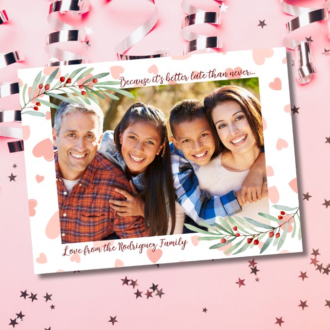 Cartes Pour Fêtes Annuelles Holly Berries Hearts Festive Photo Saint-Valentin (Créateur téléchargé)