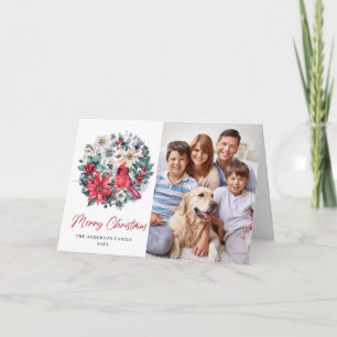 Cartes Pour Fêtes Annuelles Holly Berry Cardinal Christmas Salutation d'entrep