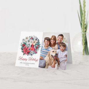 Cartes Pour Fêtes Annuelles Holly Berry Cardinal Christmas Salutation d'entrep