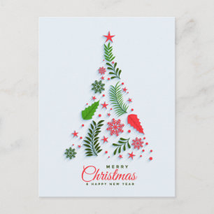 Cartes Pour Fêtes Annuelles Holly Berry Christmas Tree Salutation d'entreprise