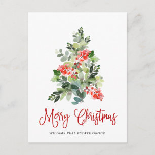 Cartes Pour Fêtes Annuelles Holly Berry Christmas Tree Salutation Entreprise