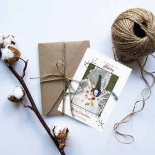 Cartes Pour Fêtes Annuelles Holly Branches Nouveaux mariés 1er Mariage de Noël