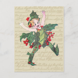 Cartes Pour Fêtes Annuelles Holly Christmas Fairy