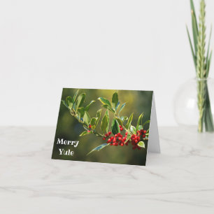 Cartes Pour Fêtes Annuelles Holly et baies - Yule