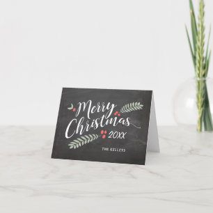 Cartes Pour Fêtes Annuelles Holly et Berries Joyeux Noël